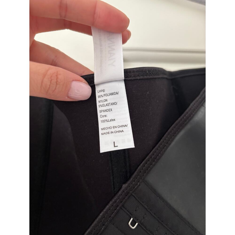 YIANNA Latex Waist Trainer Corset Shapewear Belt Black Size L New Hook Closure - Picture 4 of 5